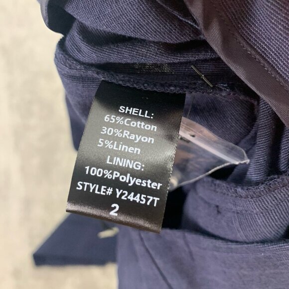 Tuckernuck Pants Womens Size 2 Navy Trouser Casual Cotton Linen Blend 28x27” - Picture 11 of 14